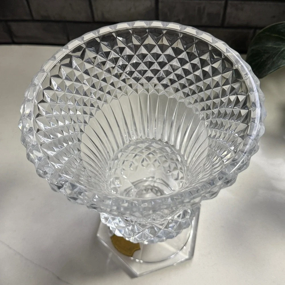 Vintage Val Saint Lambert crystal vase, in the Wagram pattern made in Belgium
